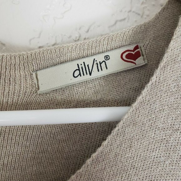 Dilvin Knit Top Full Zip Back Faux Leather - Picture 2 of 8